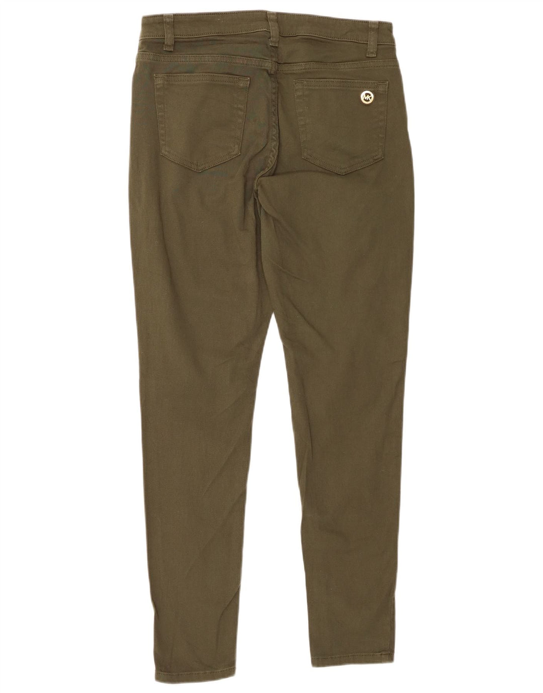 MICHAEL KORS Pantalones casuales ajustados para mujer US 8 Medium W28 L29 Caqui