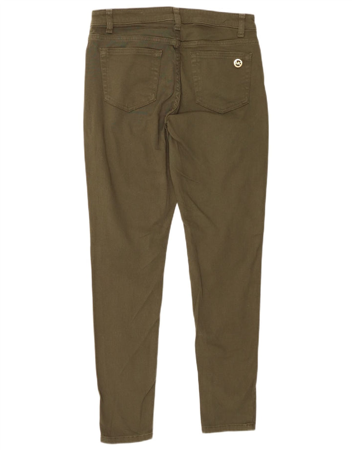 MICHAEL KORS Pantalones casuales ajustados para mujer US 8 Medium W28 L29 Caqui