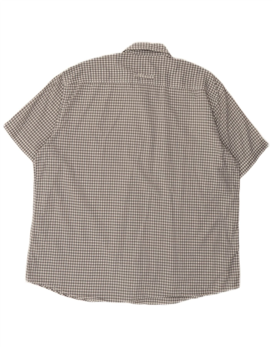 Camisa Camel Active de manga corta para hombre, corte regular, talla 2XL, algodón a cuadros gris