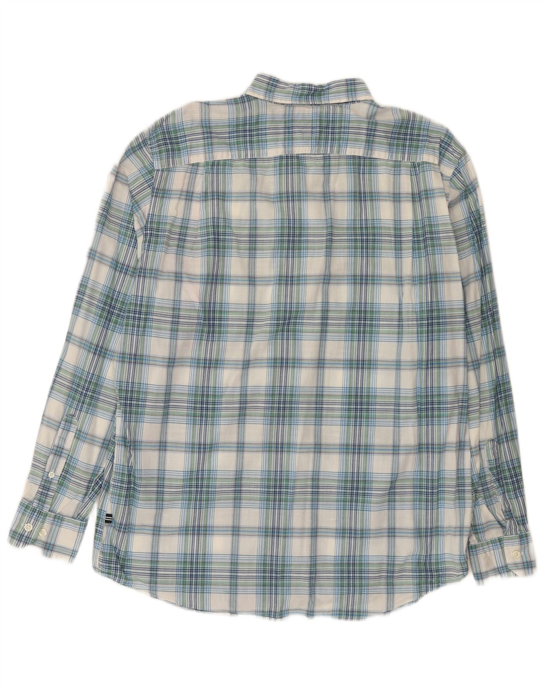 Camisa Nautica Hombre Grande Azul Cuadros Algodón