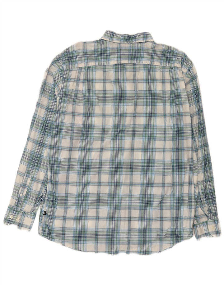 Camisa Nautica Hombre Grande Azul Cuadros Algodón
