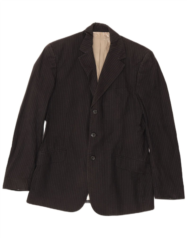 Just Cavalli Chaqueta tipo blazer de 3 botones para hombre IT 48 Algodón a rayas negro mediano