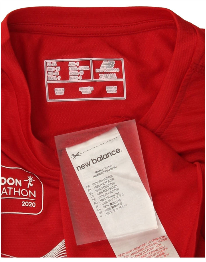New Balance Hombre Camiseta Gráfica Top XS Poliéster Rojo