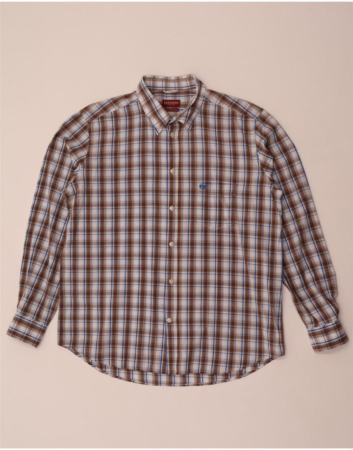 CARRERA Camisa Regular Fit Hombre XL Cuadros Marrón