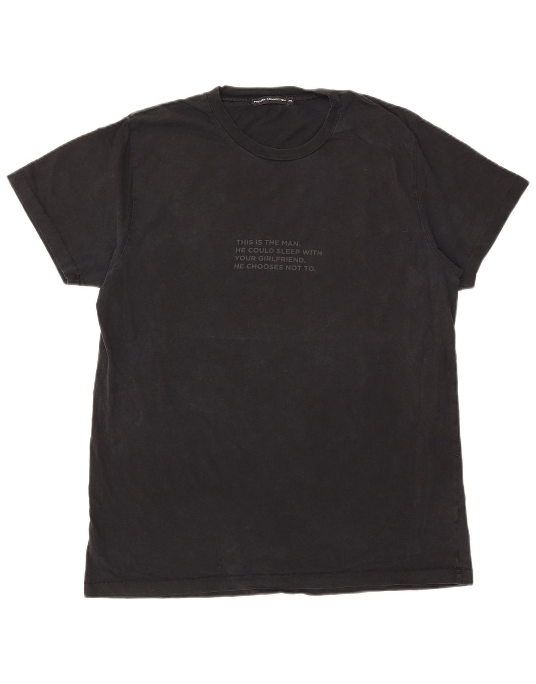 French Connection Camiseta gráfica para hombre Top 2XL Algodón negro