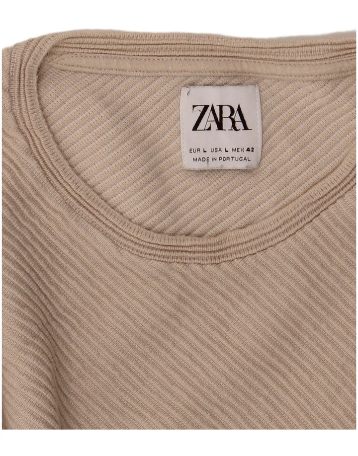 Zara Hombre Top Manga Larga Grande Beige