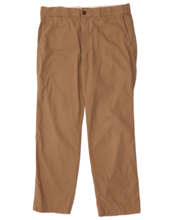 Marks & Spencer Pantalón chino recto azul Harbor para hombre W34 L29 Beige