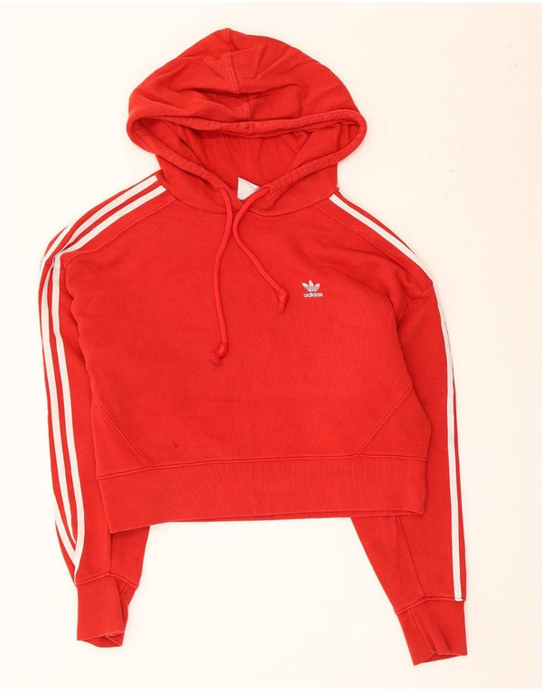 Adidas - Sudadera con capucha para mujer, talla grande, color rojo, algodón, talla 8