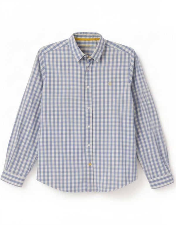 Camisa para hombre White Stuff XL de algodón a cuadros azul