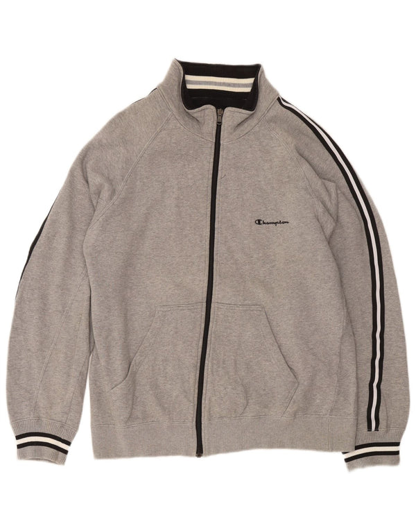 Champion Chaqueta de chándal para hombre de algodón moteado gris grande