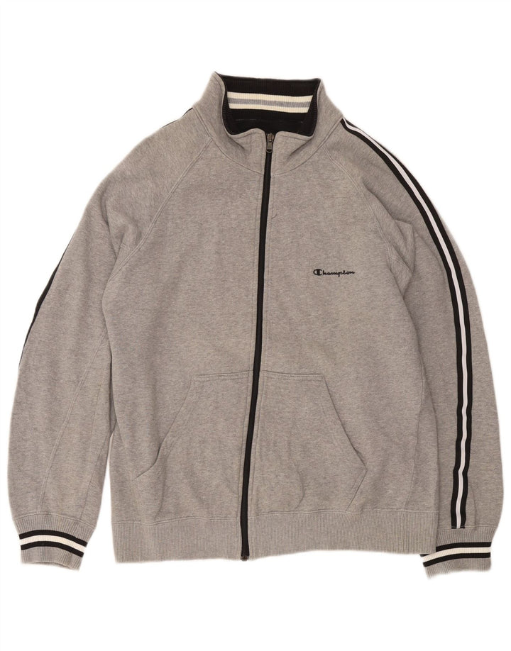 Champion Chaqueta de chándal para hombre de algodón moteado gris grande