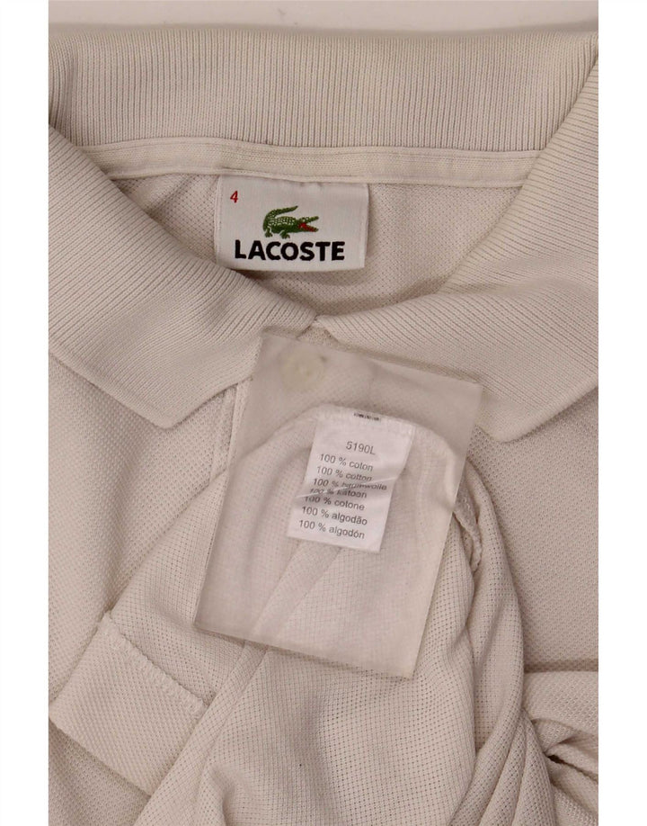 Polo Lacoste para hombre talla 4 mediano algodón blanco
