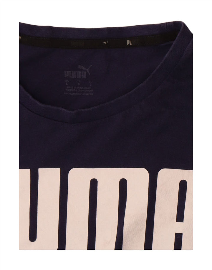 Puma - Camiseta gráfica para hombre, talla grande, azul marino