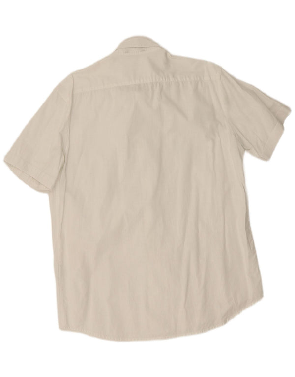 Camisa Carrera Hombre Manga Corta XL Algodón Blanco