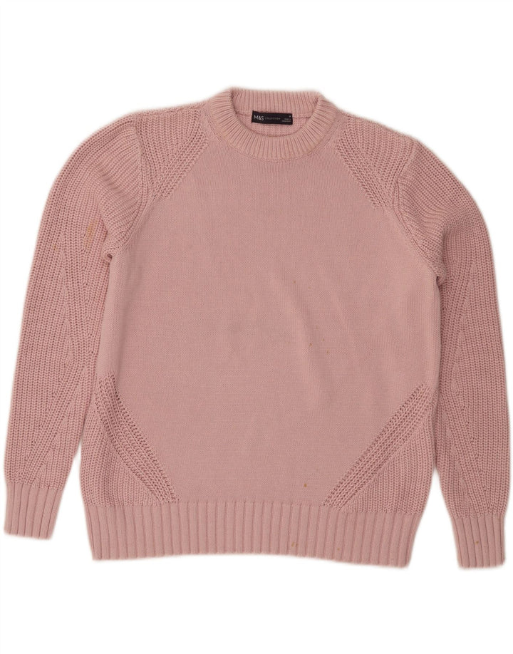 Marks & Spencer Jersey de cuello redondo para mujer UK 40 Algodón rosa medio