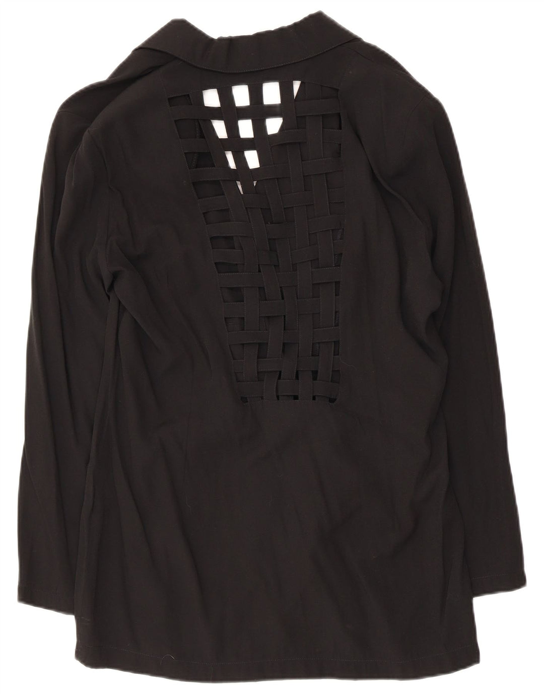 Vintage mujer 2 botones Blazer chaqueta Reino Unido 14 medio negro