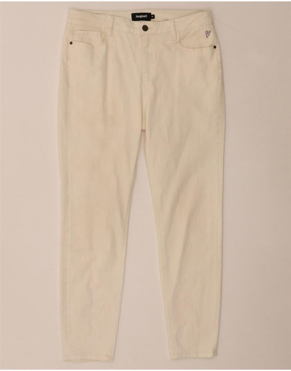 Desigual Pantalones casuales ajustados de cintura alta para mujer EU 44 XL W32 L27 Blanco