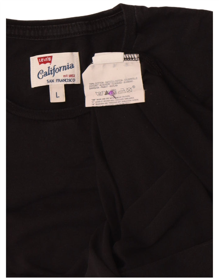 Levi's Camiseta para mujer Top UK 44 Grande Algodón negro