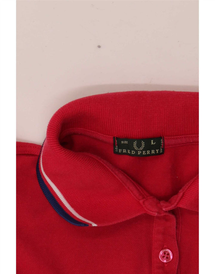 Fred Perry Polo para mujer UK 44 Grande Rojo