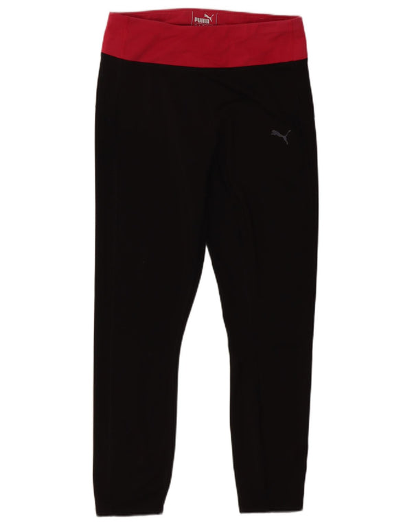 Puma Leggings cortos para mujer UK 8 Small Negro Colorblock Poliéster