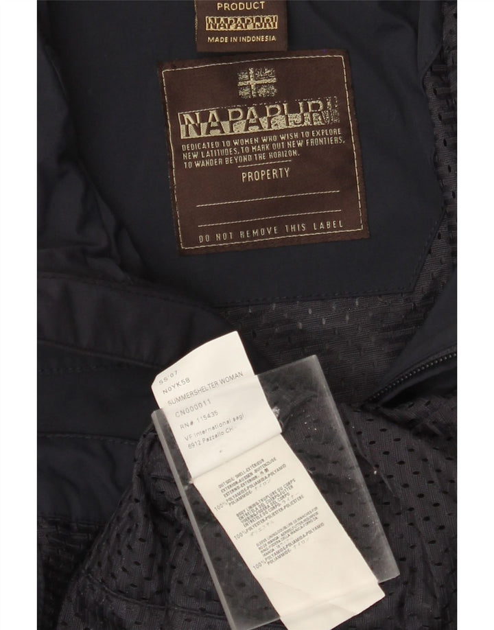 Napapijri Chaqueta impermeable para mujer UK 40 Mediana Azul marino Poliamida