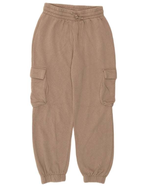 Zara Mujer Pantalones De Chándal Joggers UK 8 Small Beige Algodón