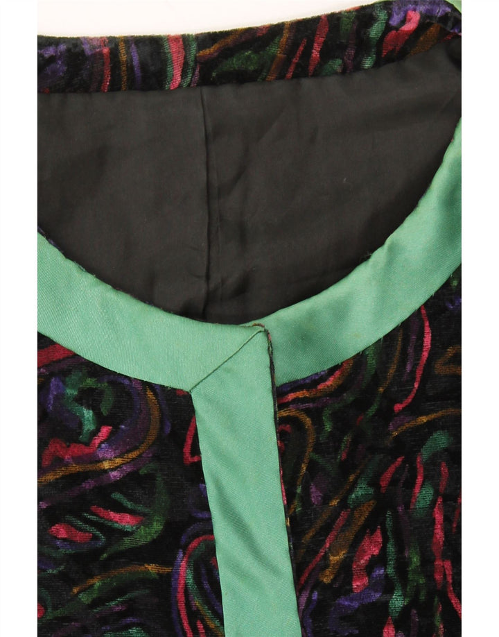 VINTAGE Mujer 1 Botón 2 Piezas Falda Set UK 12 Medio W32 Multicolor