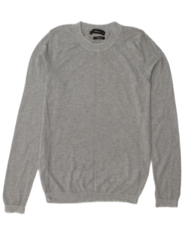 Zara Womens Crew Neck Jumper Sweater UK 10 Small Grey Viscose
