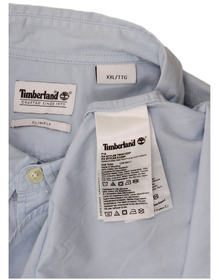 TIMBERLAND Camisa Slim Fit para Hombre 2XL Algodón Azul