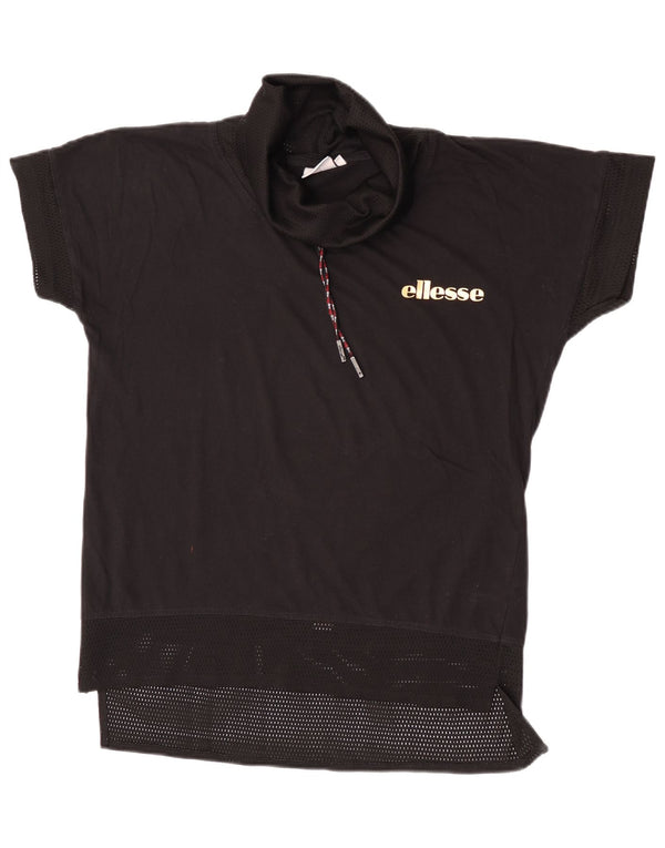 Ellesse Camiseta gráfica para mujer Top UK 44 Medium Black Cotton