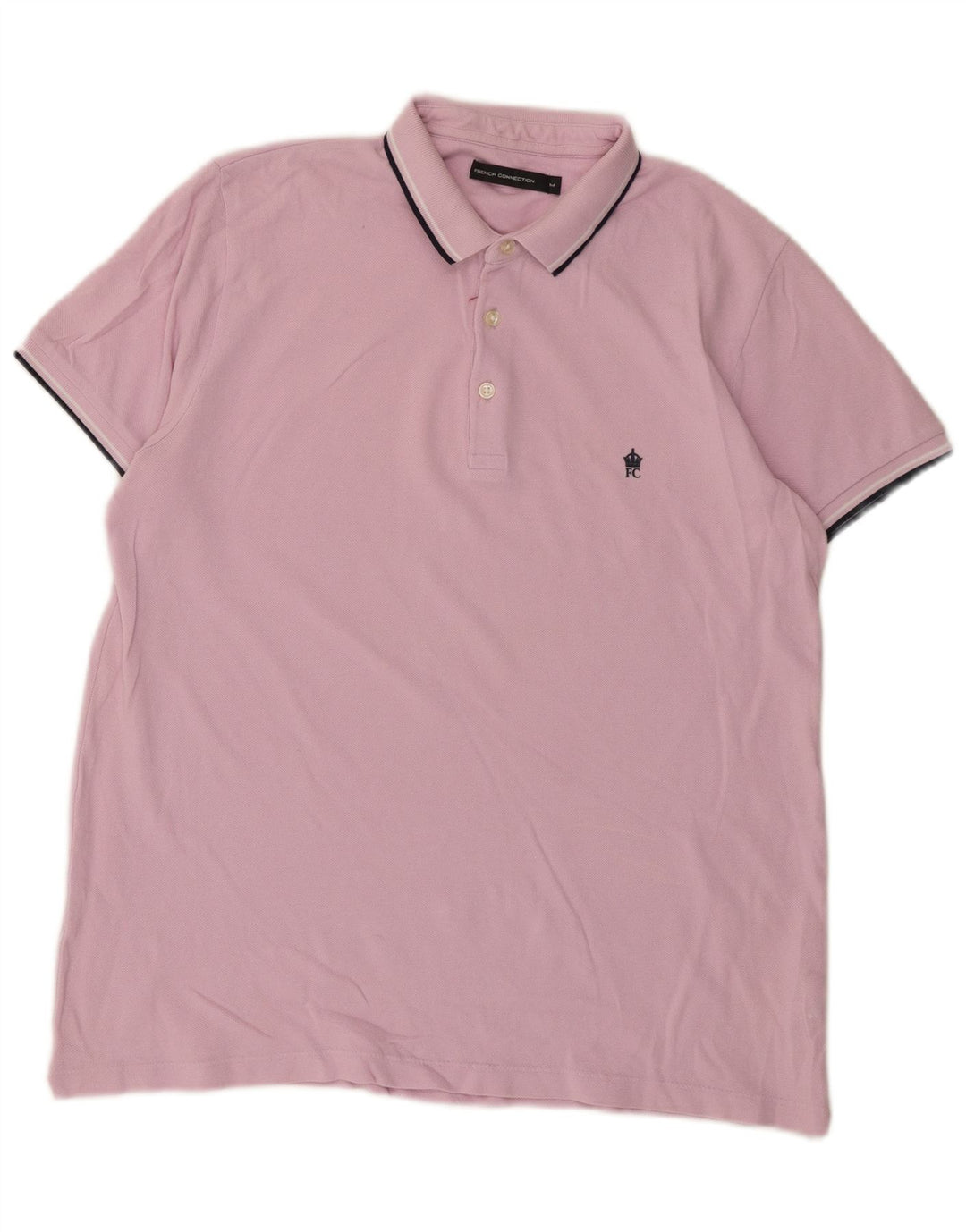 French Connection Polo de corte regular para hombre de algodón rosa medio