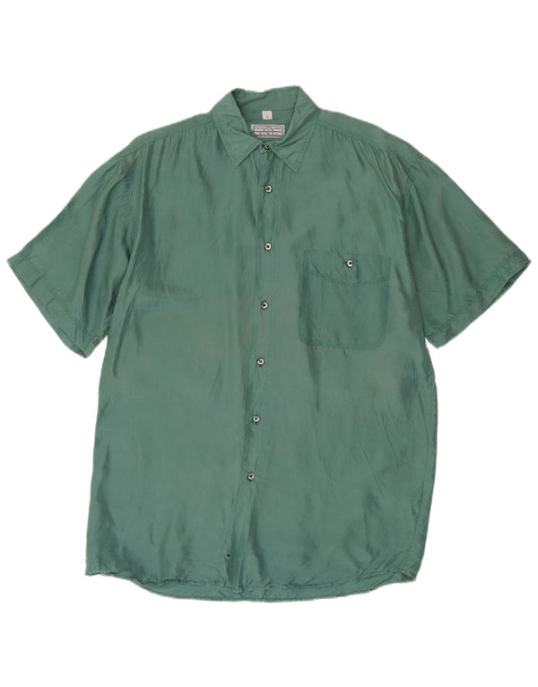 Camisa Vinci Hombre Manga Corta Small Seda Verde
