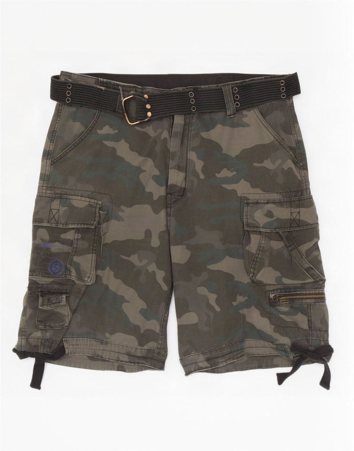 Brandit Pantalones cortos tipo cargo para hombre 3XL W40 Camuflaje verde