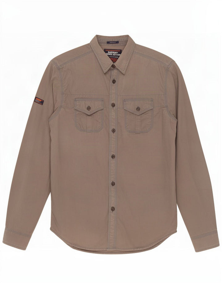 Camisa Superdry Regular Fit De Algodón Gris Medio