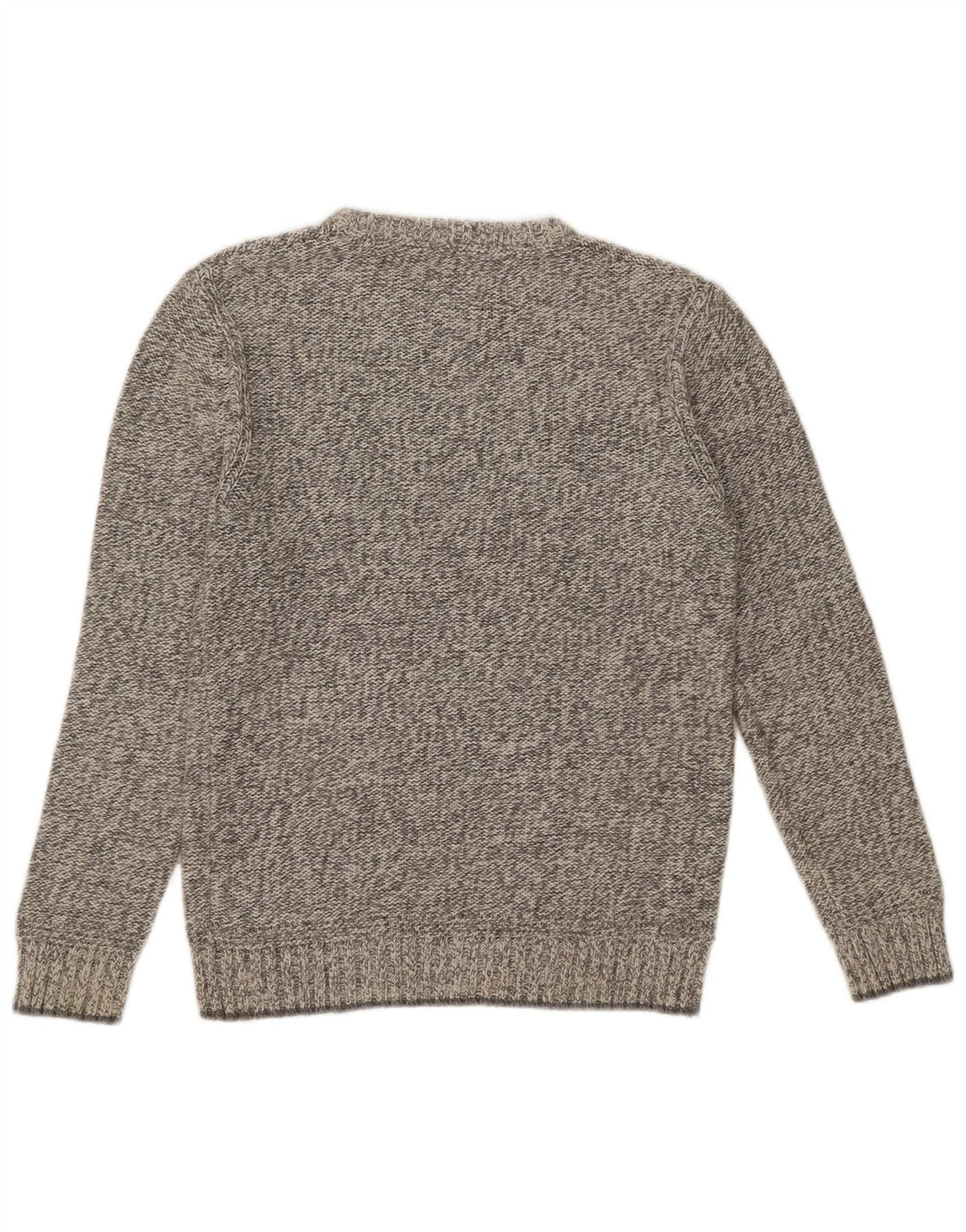 Jersey de hombre con cuello redondo de Fat Face de algodón moteado en gris medio