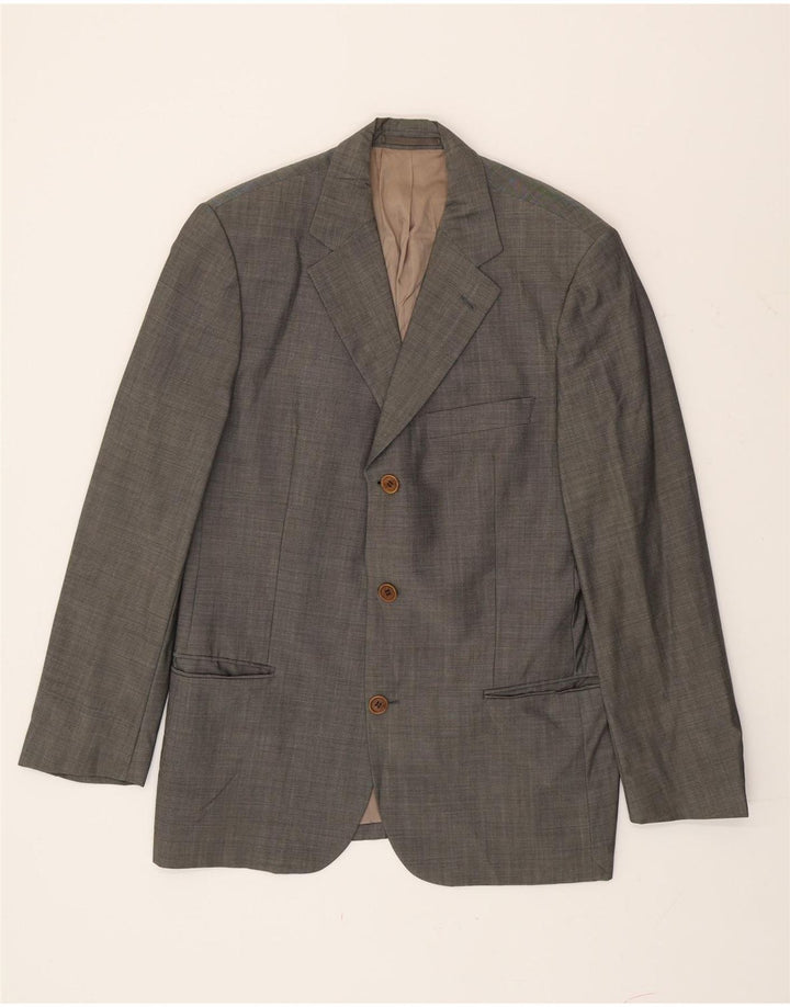 Hugo Boss Chaqueta tipo blazer de 3 botones para hombre EU 50 Grande Gris Lana virgen