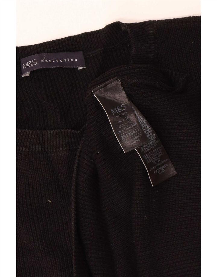 Marks & Spencer Suéter de Cuello Redondo para Mujer UK 44 Grande Negro