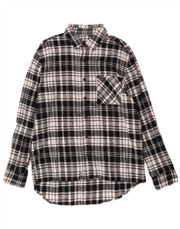 USO ORIGINAL Camisa Franela Hombre Algodón Cuadros Negro Mediano