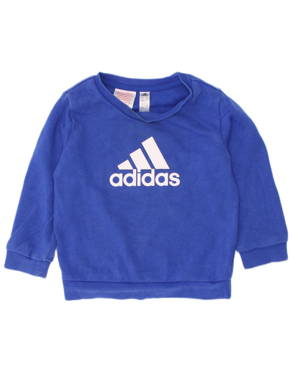 Adidas - Sudadera con gráfico para bebé niño, 18-24 meses, algodón azul