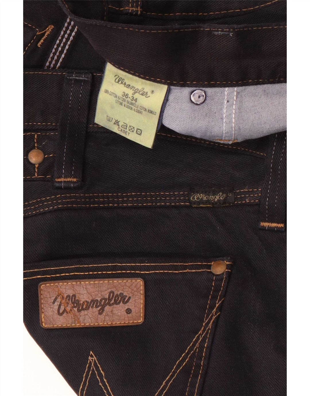 Wrangler Vaqueros rectos Casey para hombre W36 L34 Algodón negro
