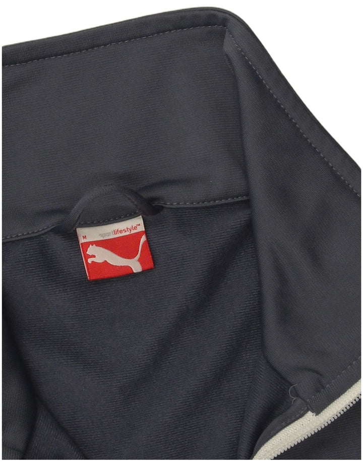 Puma Chaqueta superior de chándal para hombre Poliéster color block azul marino mediano