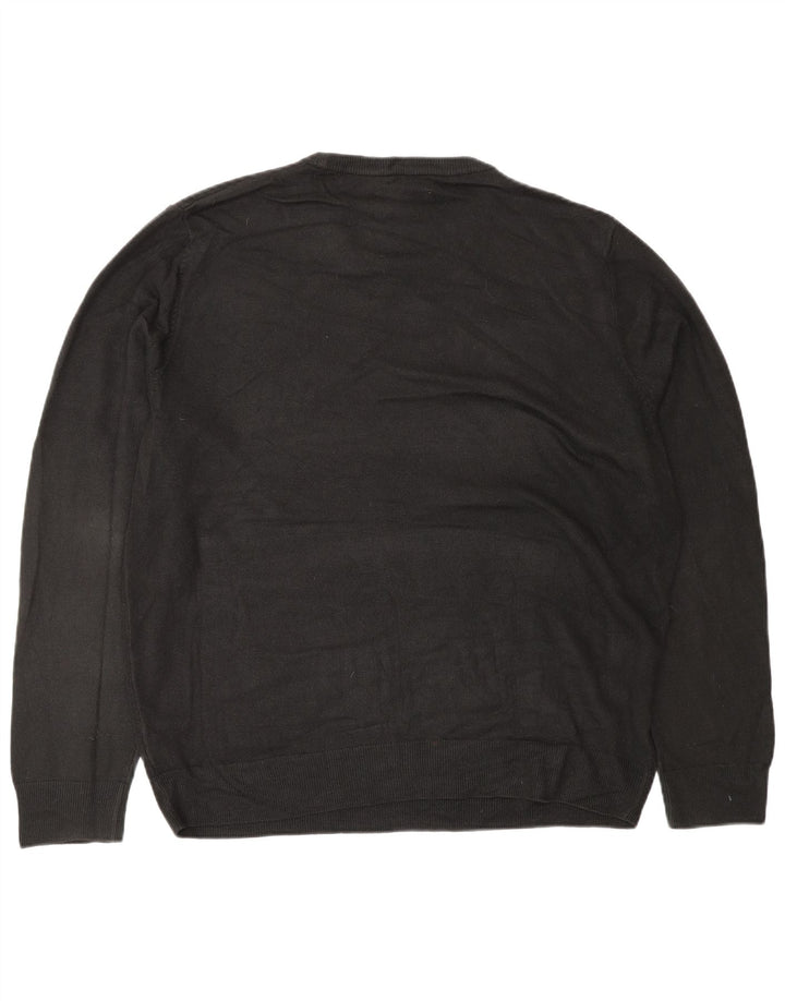 MARKS & SPENCER Jersey de cuello redondo para hombre XL Acrílico negro