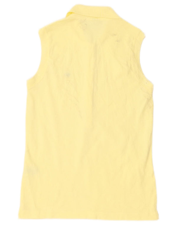 Polo Lacoste Mujer Sin Mangas Talla 40 Algodón Amarillo Mediano
