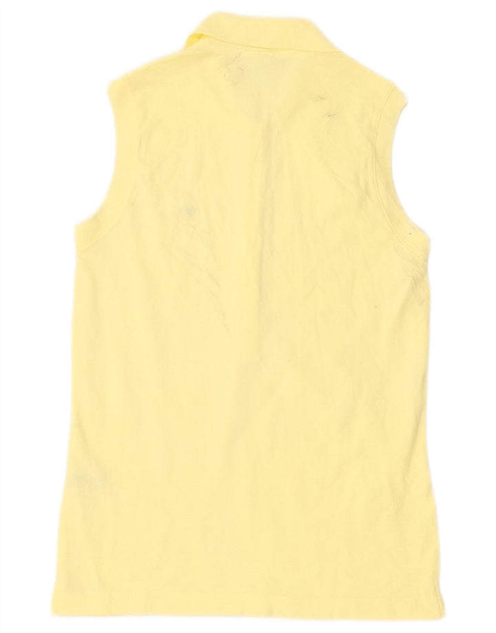 Polo Lacoste Mujer Sin Mangas Talla 40 Algodón Amarillo Mediano