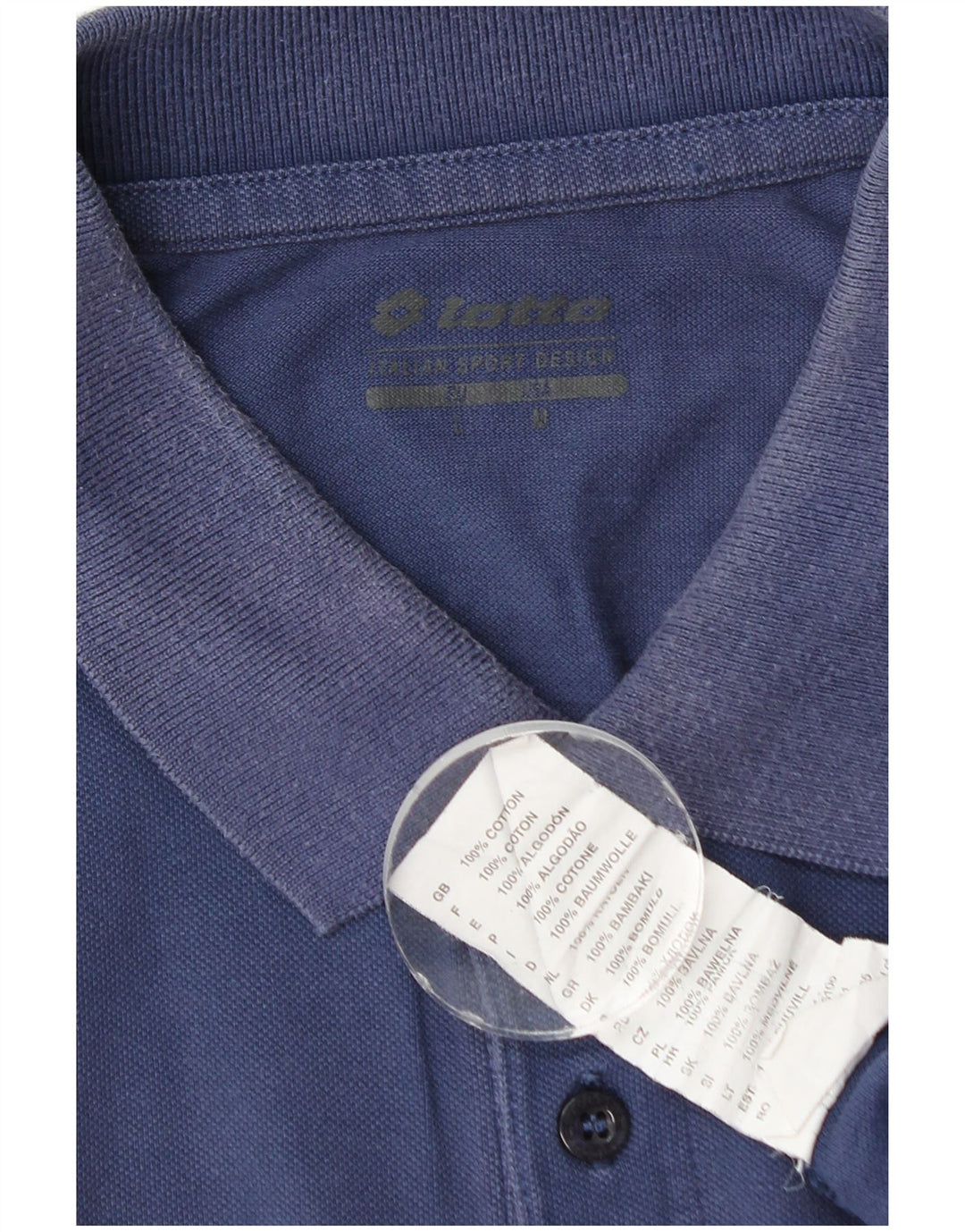 Polo Lotto Hombre Grande Azul Algodón