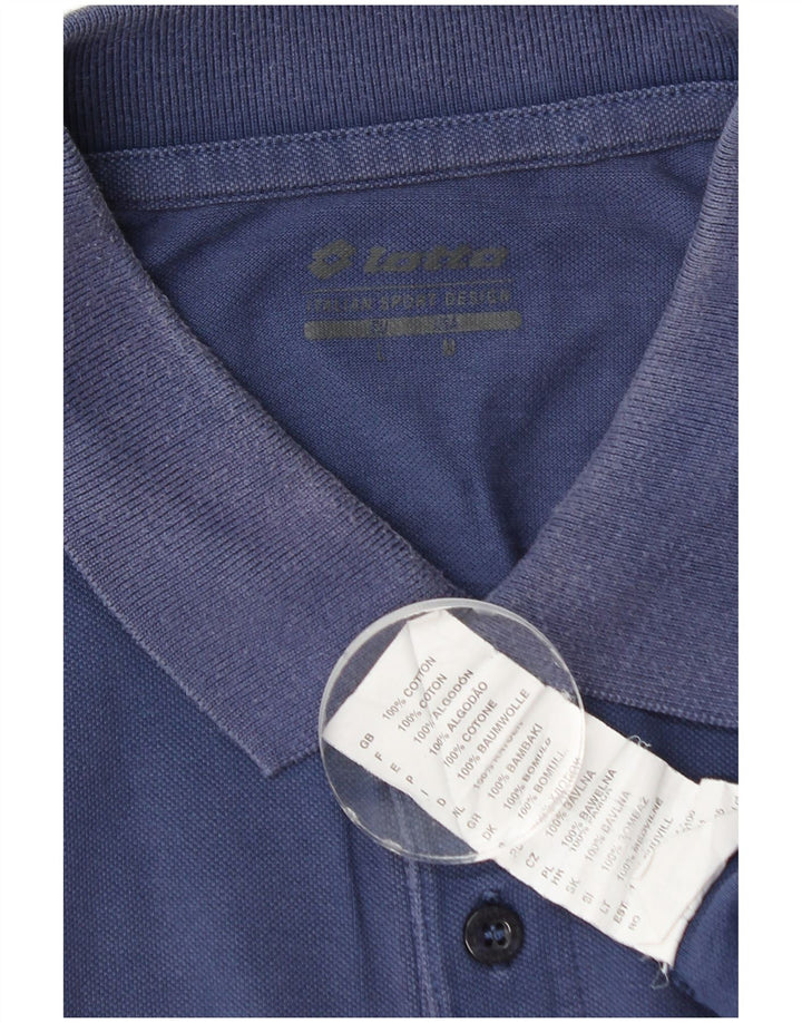 Polo Lotto Hombre Grande Azul Algodón