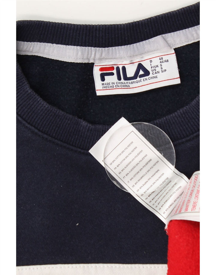Fila Hombre Graphic Sudadera Jumper Small Multicolor Colorblock Algodón