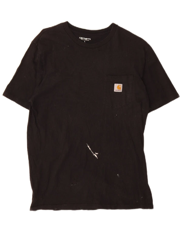 Carhartt - Camiseta para hombre, talla grande, algodón negro