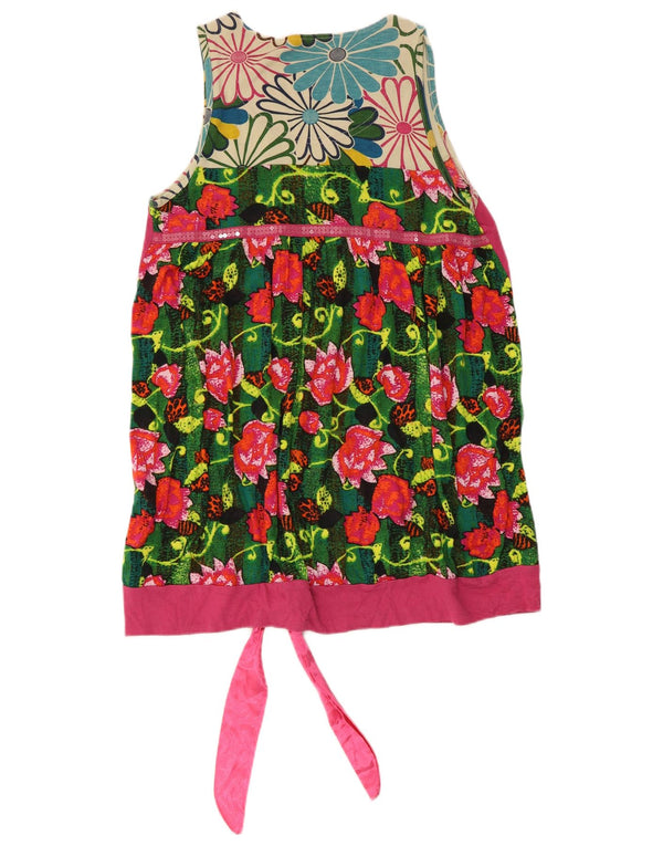 Desigual Mujer Blusa Sin Mangas Top UK 40 XL Viscosa Floral Multicolor