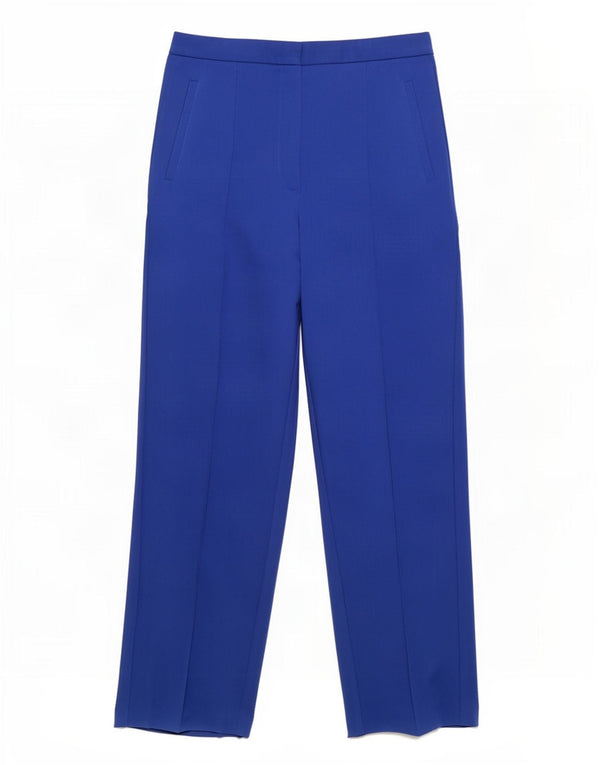 Zara Mujer Pantalón Chino Tapered Mediano W28 L27 Poliéster Azul